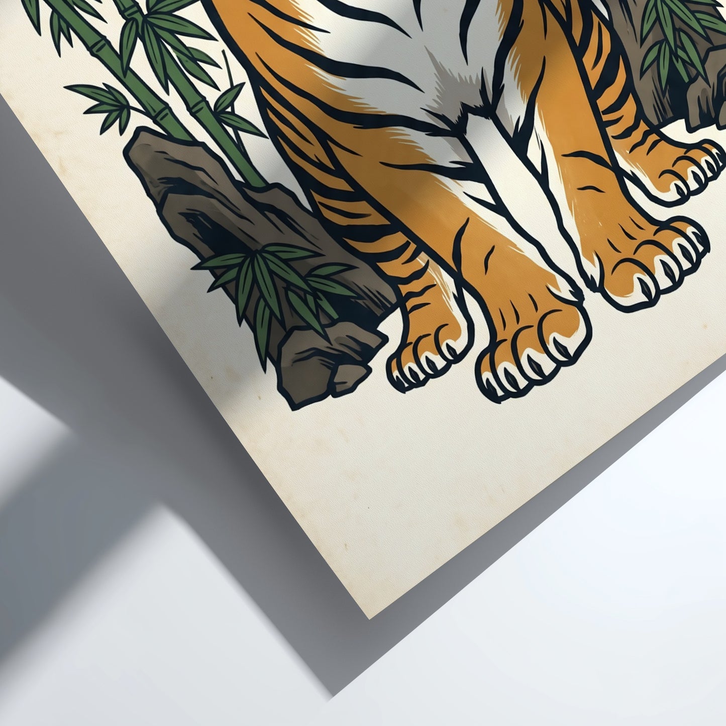 Tiger Bamboo Poster - Japanese Art Style Decor