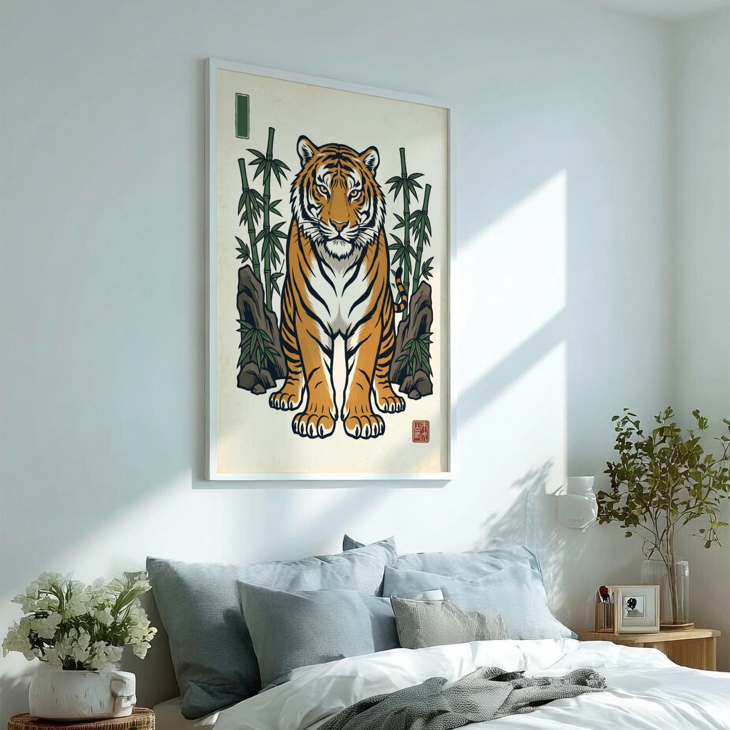 Tiger Bamboo Poster - Japanese Art Style Decor