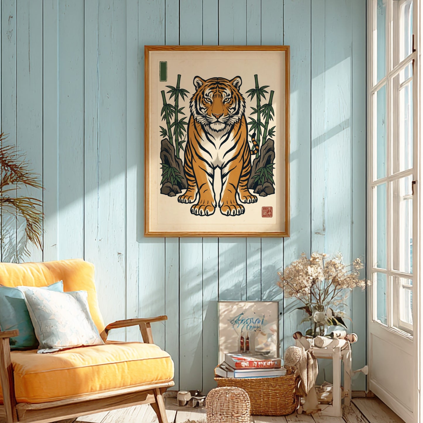 Tiger Bamboo Poster - Japanese Art Style Decor