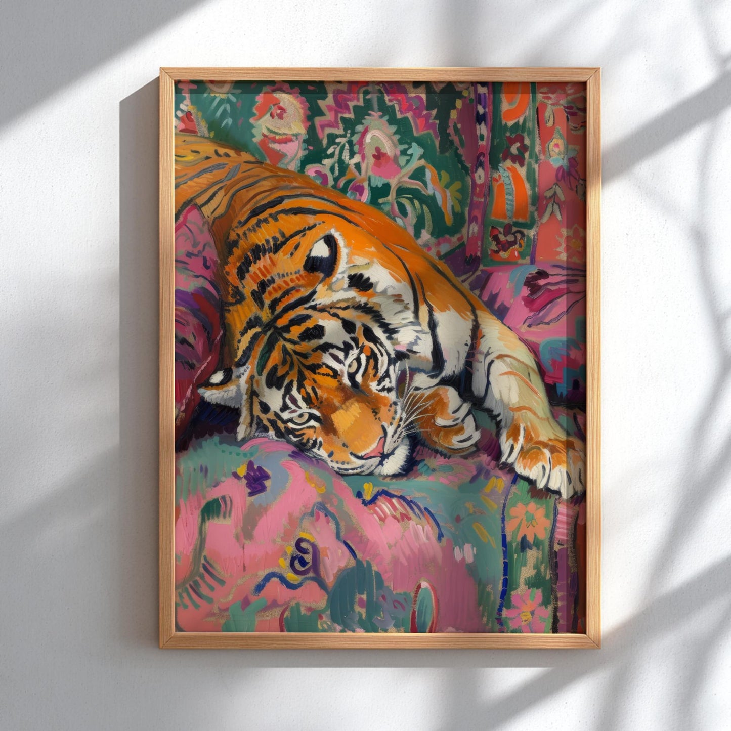 Wild Repose Modern Art - The Tiger on the Sofa Wall Print