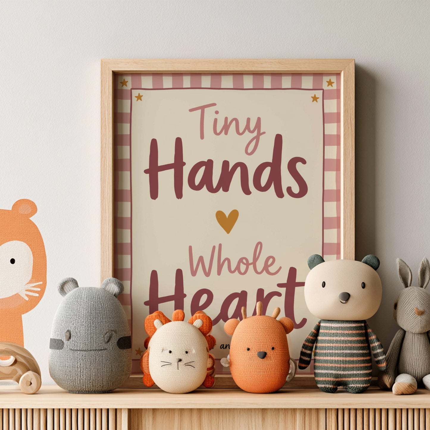 Kids room poster featuring warm colors and playful typography, perfect for nursery decor.