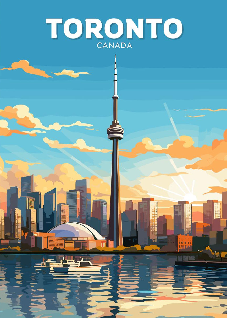 TORONTO SKYLINE POSTER - CN TOWER ARTWORK