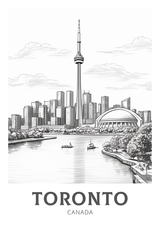 Toronto Black and White Poster