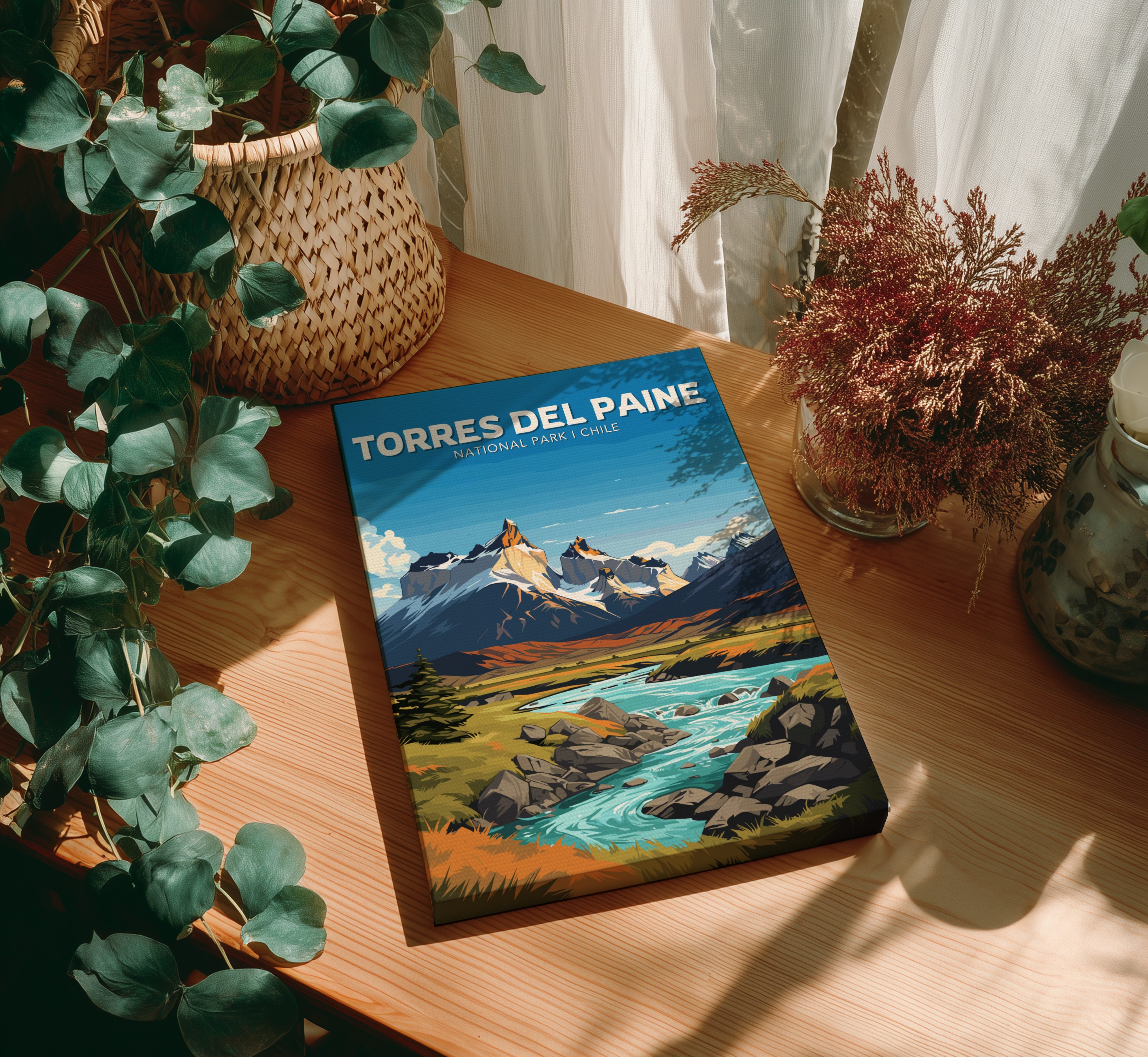 South America TORRES DEL PAINE POSTER - CHILE NATIONAL PARK ARTWORK