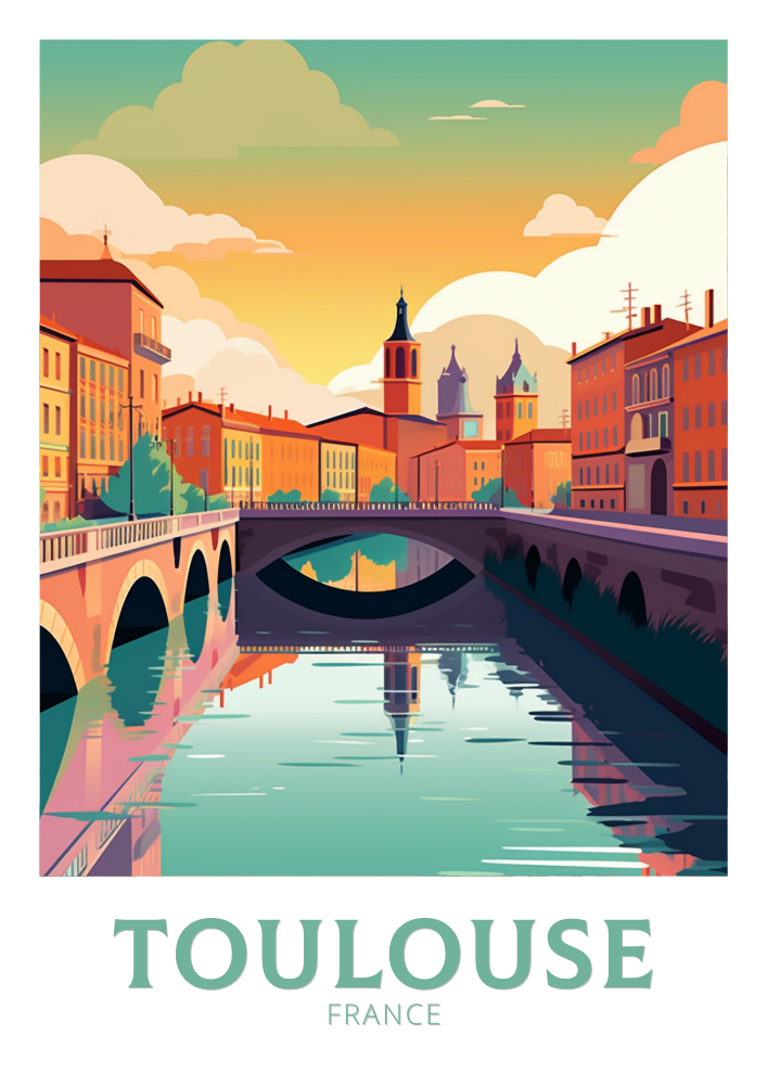 Europe TOULOUSE TRAVEL POSTER - FRANCE ARTWORK