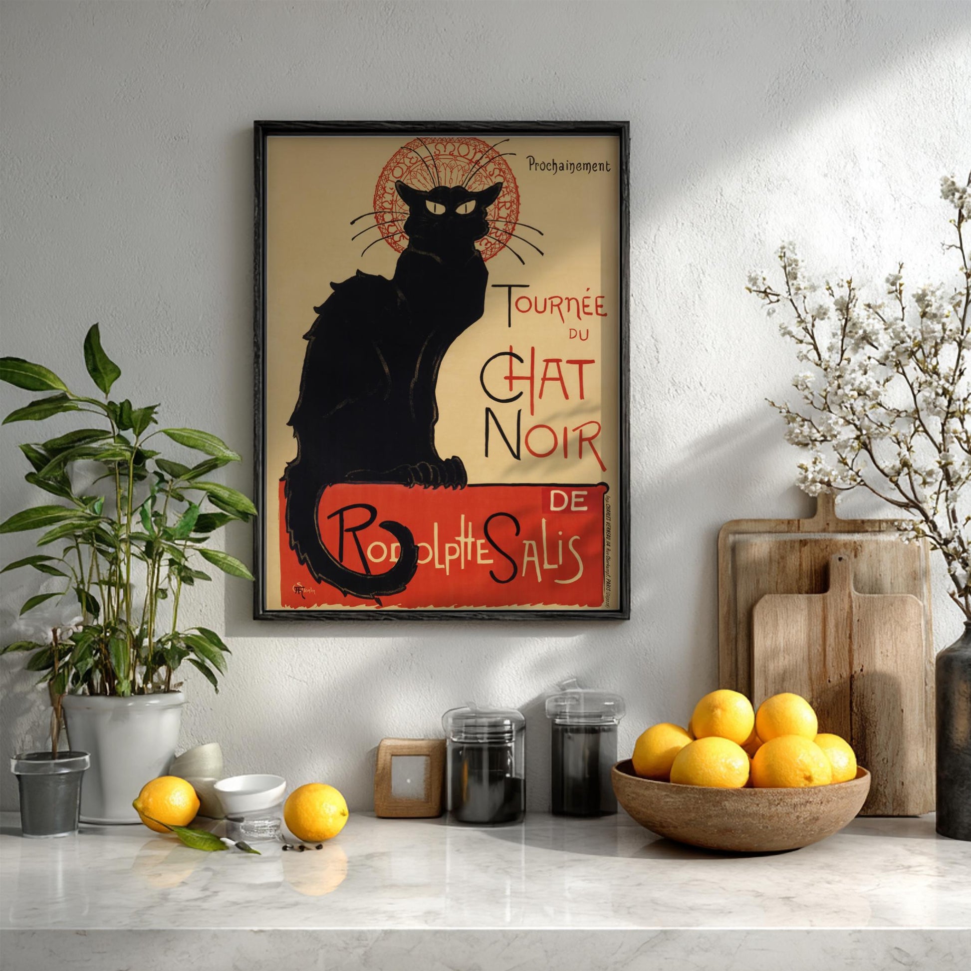 Tournée du Chat Noir - Modern Minimalist Steinlen-Inspired Wall Art
