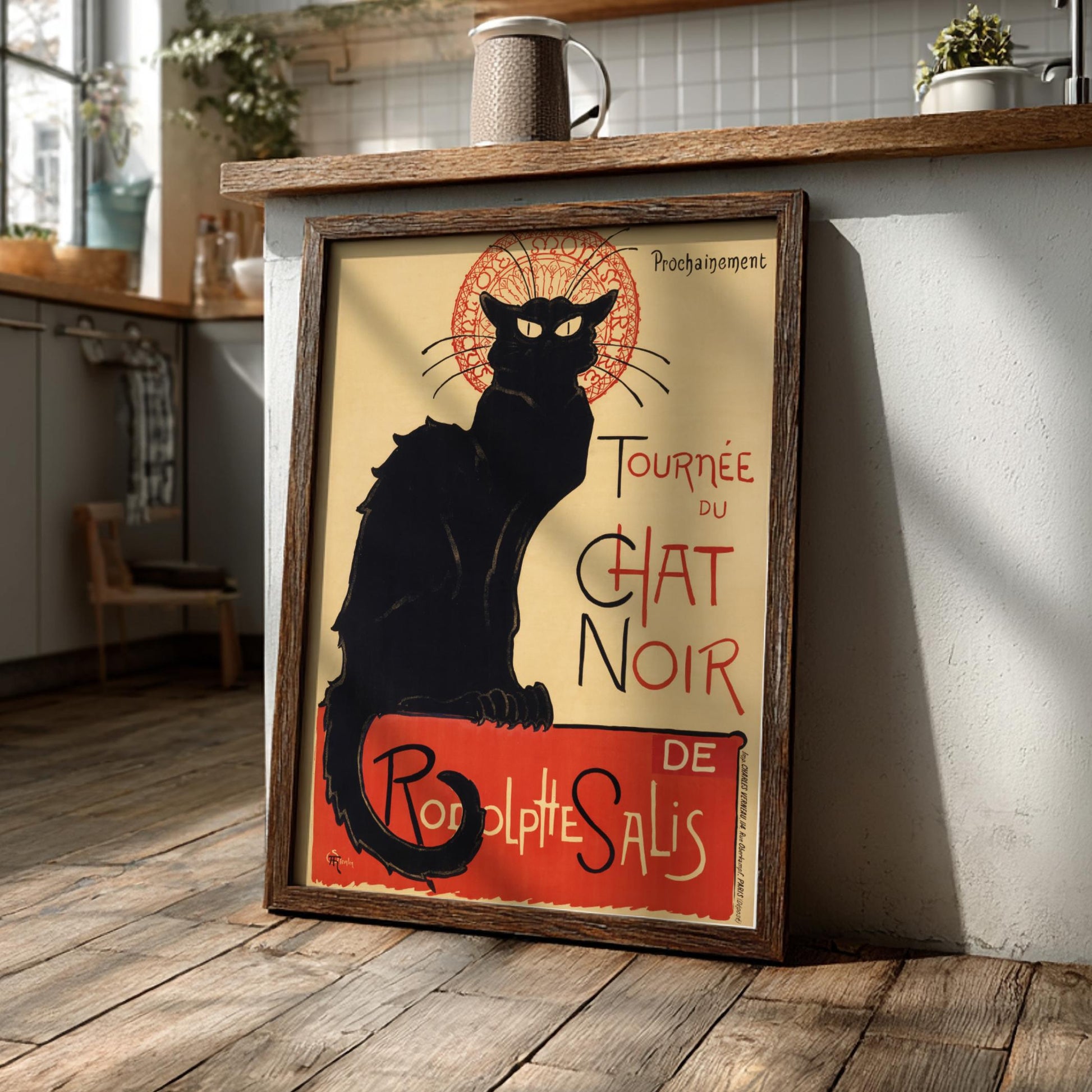 Tournée du Chat Noir - Modern Minimalist Steinlen-Inspired Wall Art