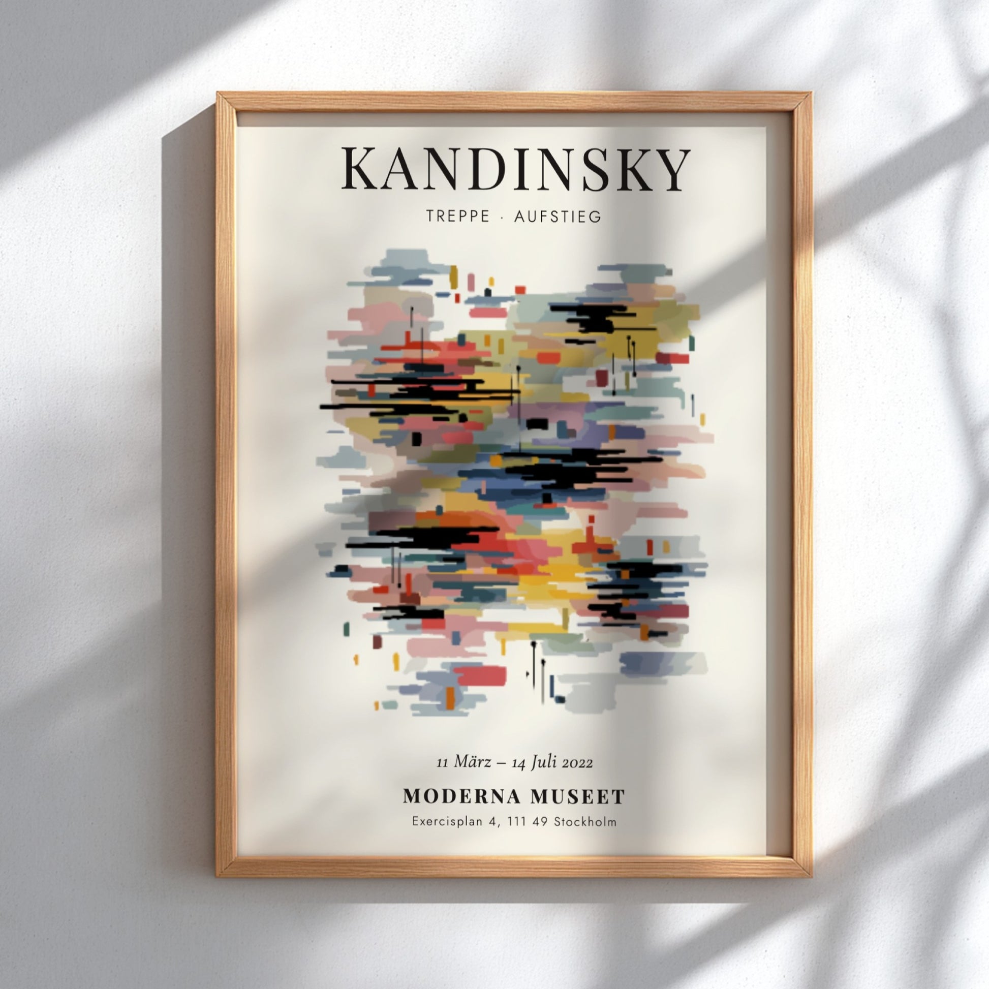 Kandinsky inspired poster featuring vibrant abstract shapes and colors