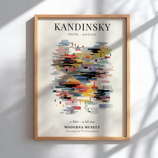 Kandinsky inspired poster featuring vibrant abstract shapes and colors