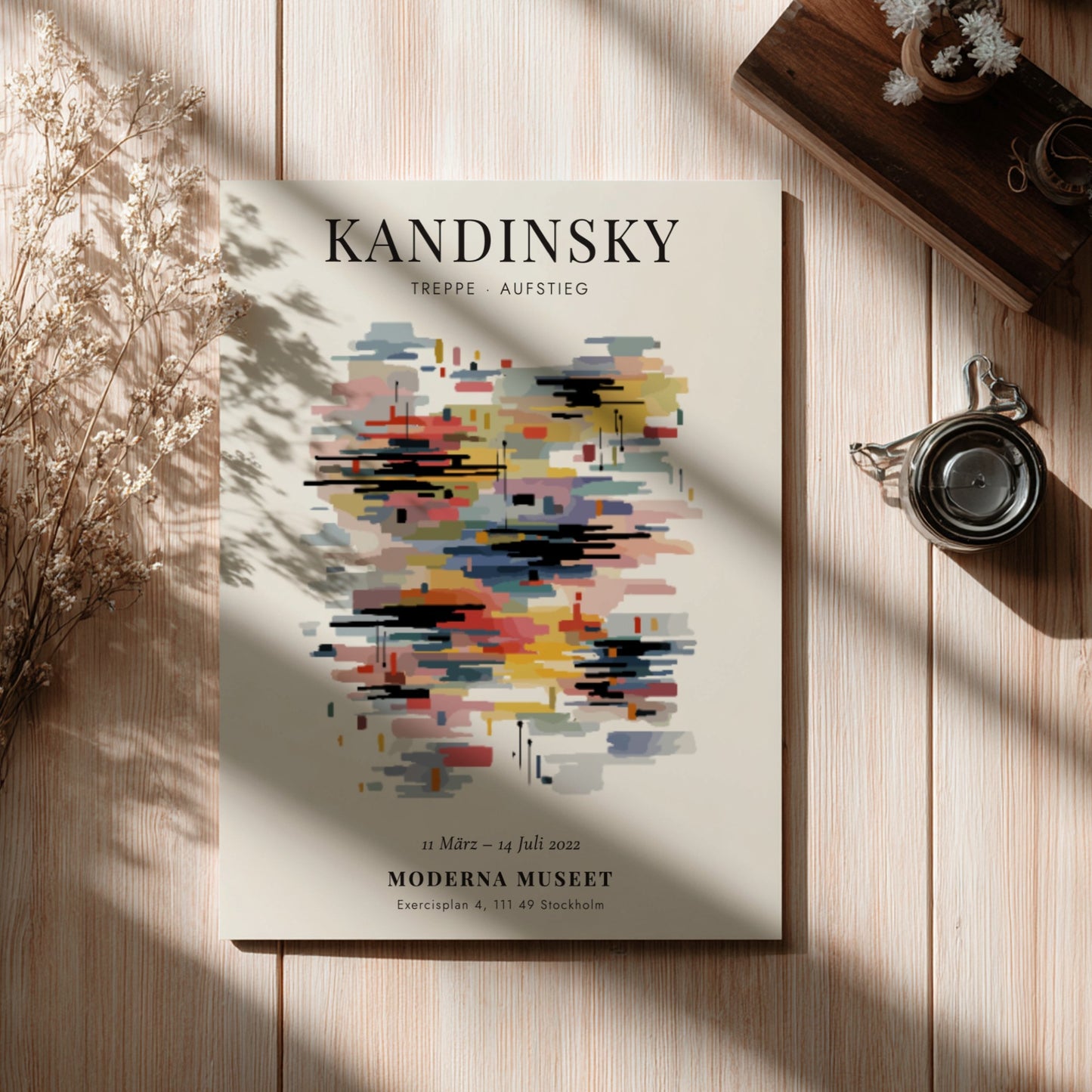 Kandinsky inspired poster featuring vibrant abstract shapes and colors
