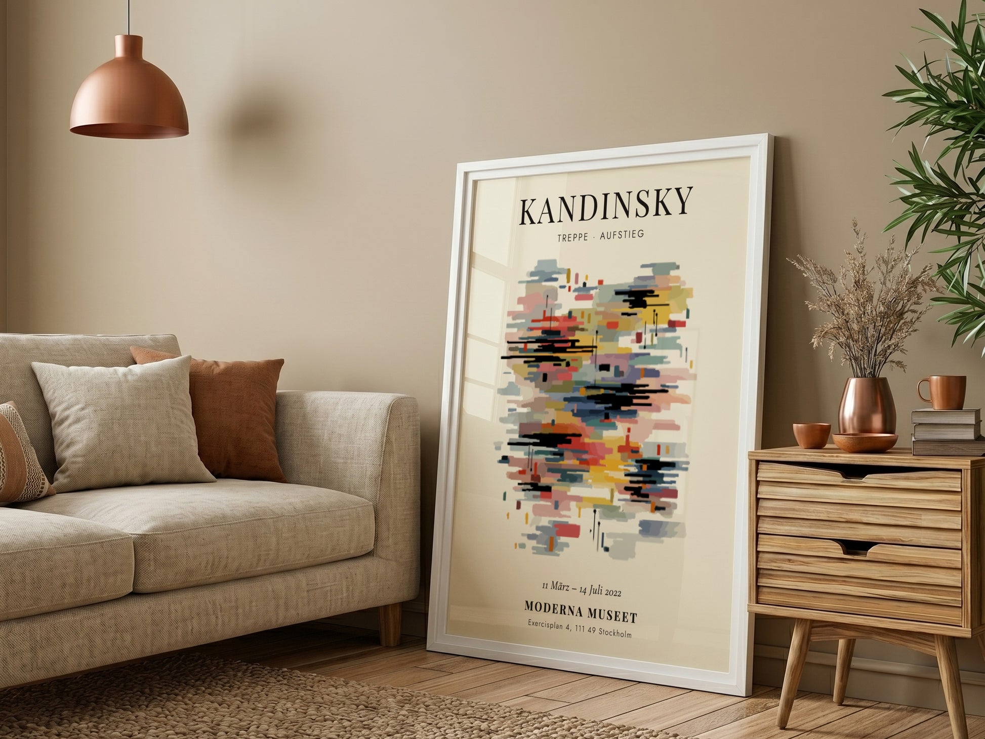 Kandinsky inspired poster featuring vibrant abstract shapes and colors