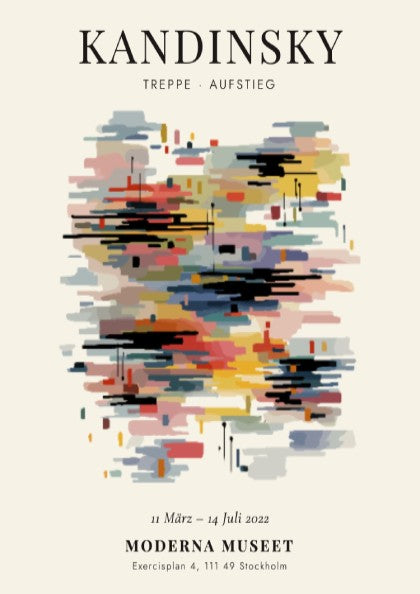 Kandinsky inspired poster featuring vibrant abstract shapes and colors