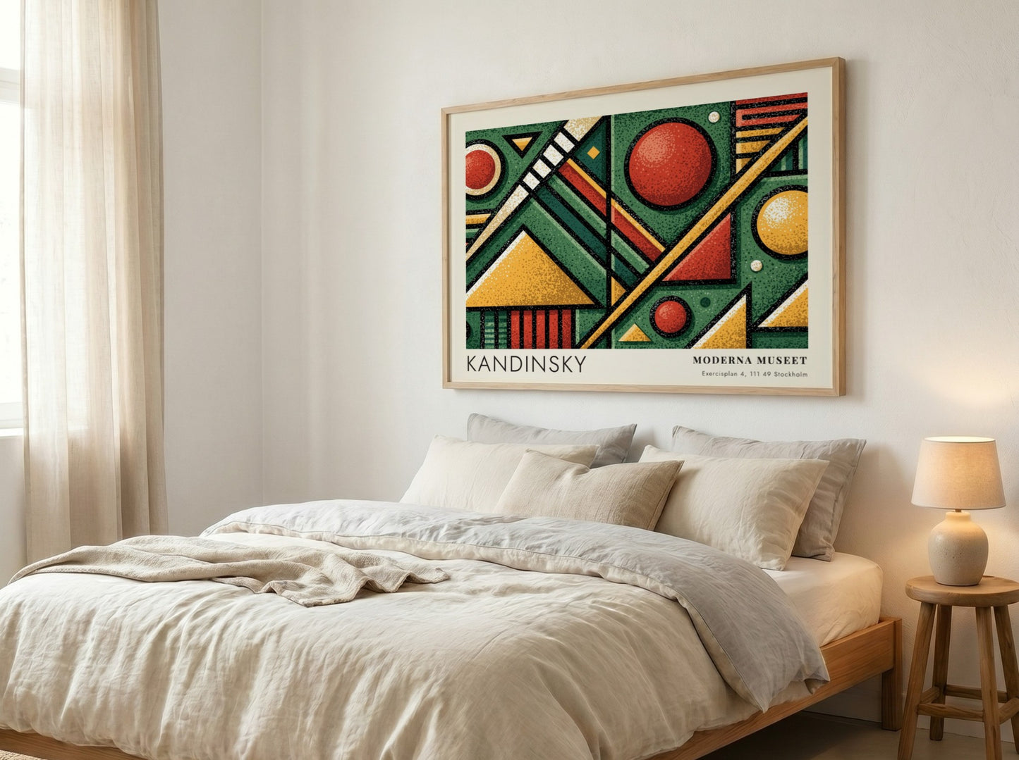 Wall art poster of a Kandinsky Moderna Museet geometric exhibition print in green