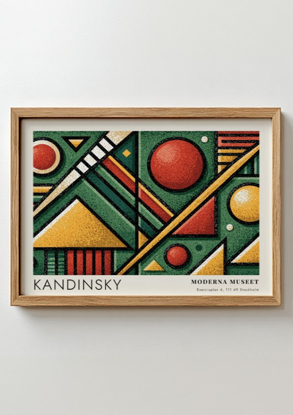 Wall art poster of a Kandinsky Moderna Museet geometric exhibition print in green