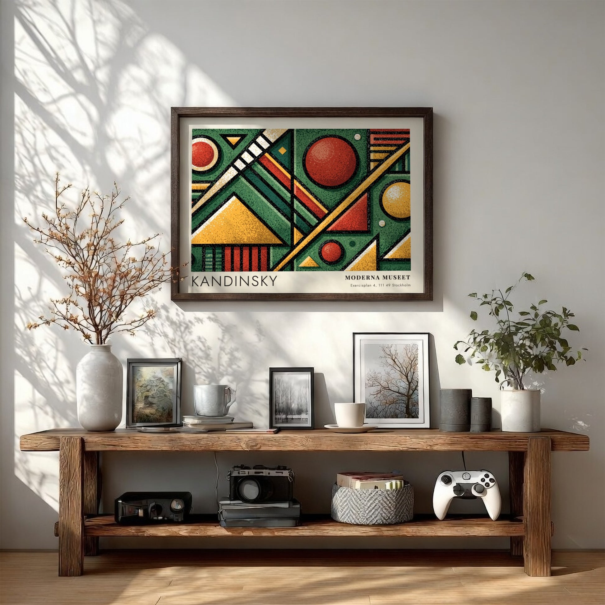 Wall art poster of a Kandinsky Moderna Museet geometric exhibition print in green