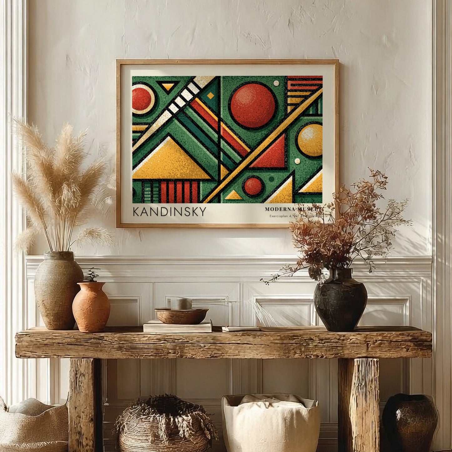 Wall art poster of a Kandinsky Moderna Museet geometric exhibition print in green