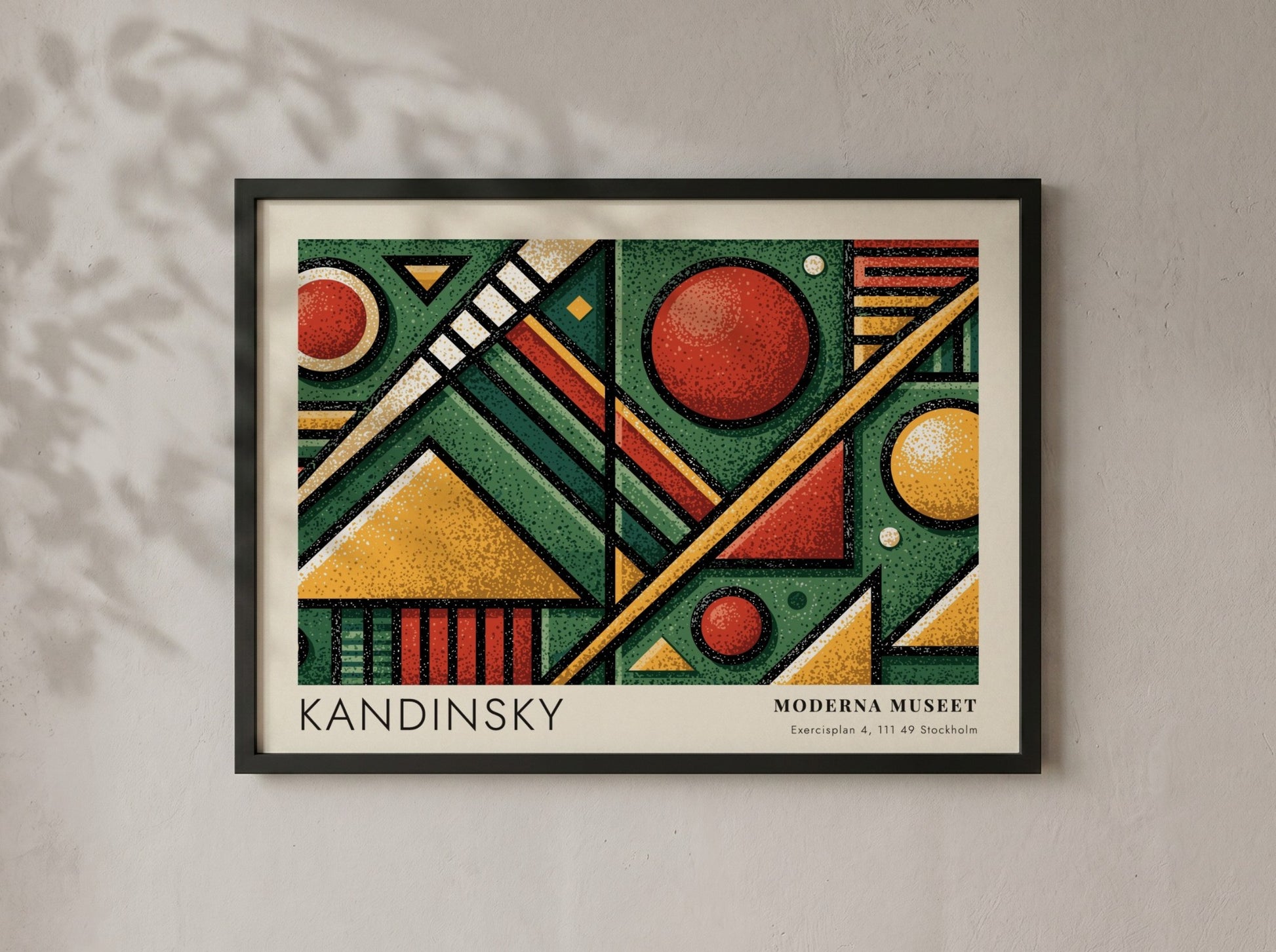 Wall art poster of a Kandinsky Moderna Museet geometric exhibition print in green