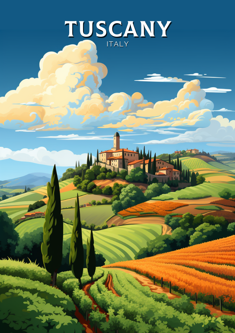 Europe TUSCANY TRAVEL WALL ART - ITALY POSTER