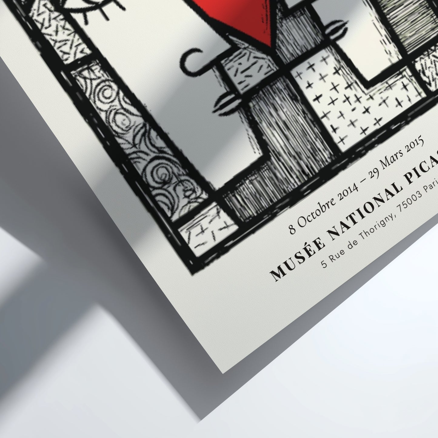 Picasso inspired poster featuring two abstract faces and a red heart, perfect for modern wall decor.