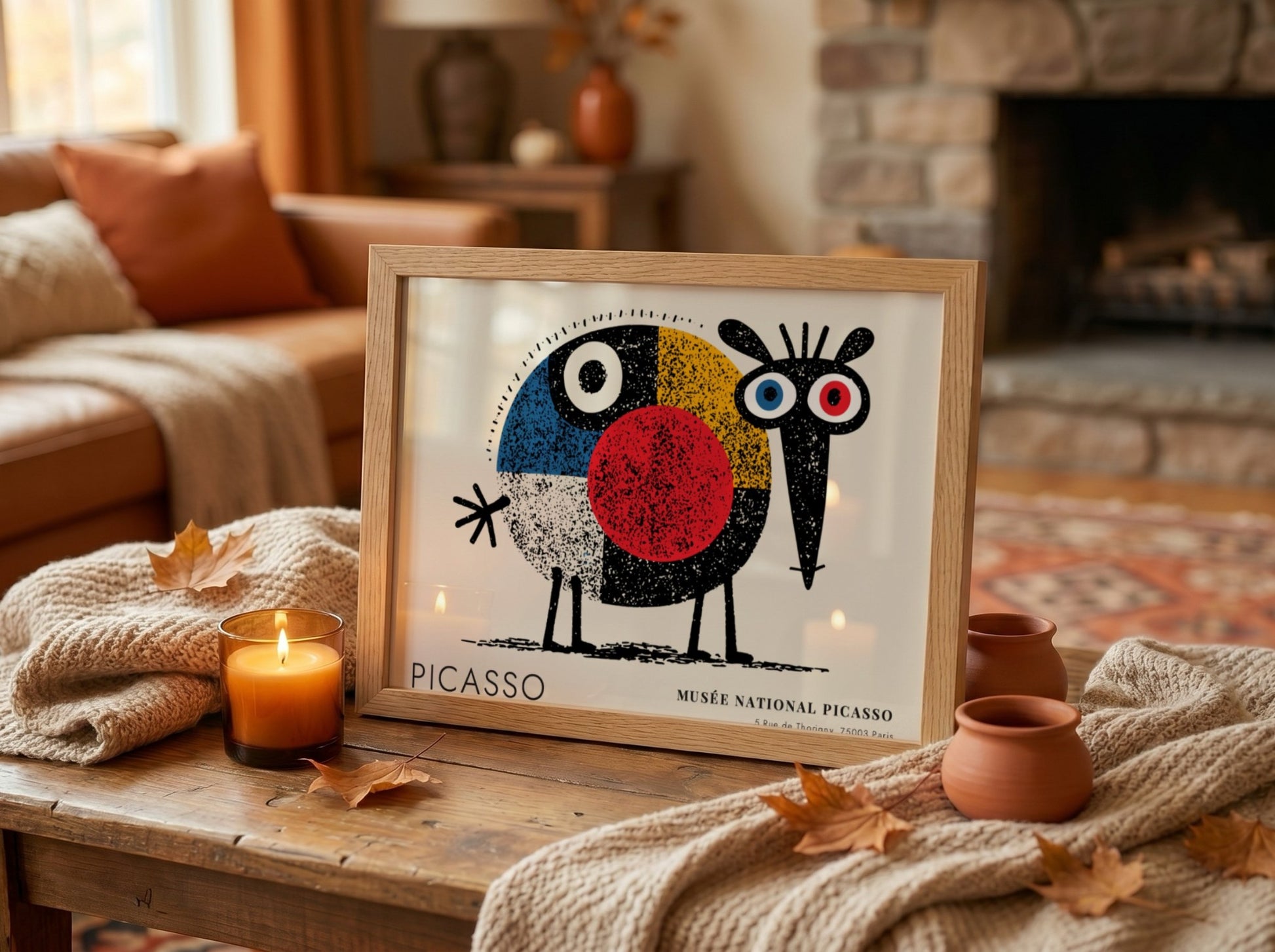 Pablo Picasso poster featuring Two Faces Love design with vibrant colors and abstract style