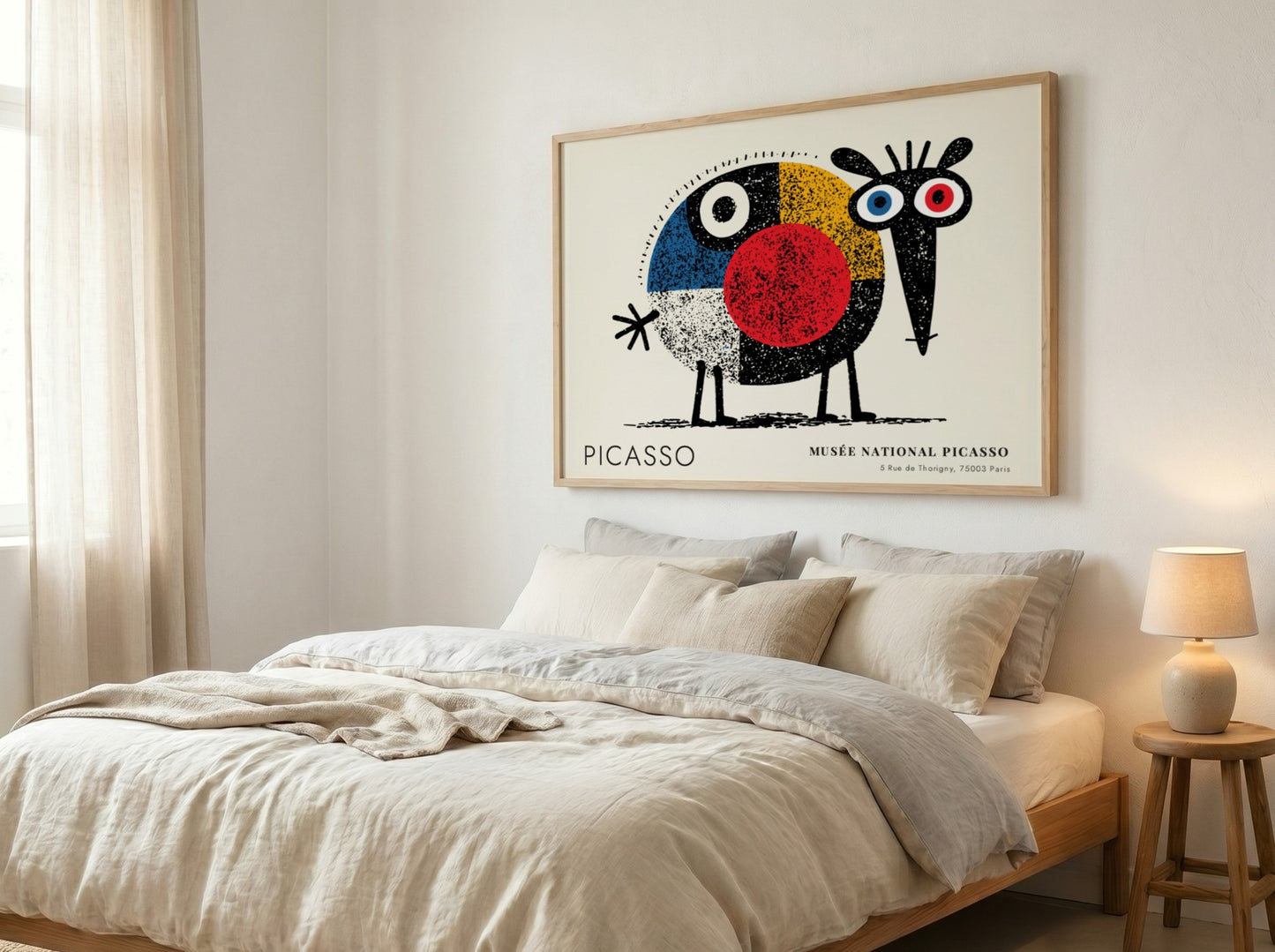 Wall art print featuring Two Faces design by Pablo Picasso with vibrant colors and geometric shapes