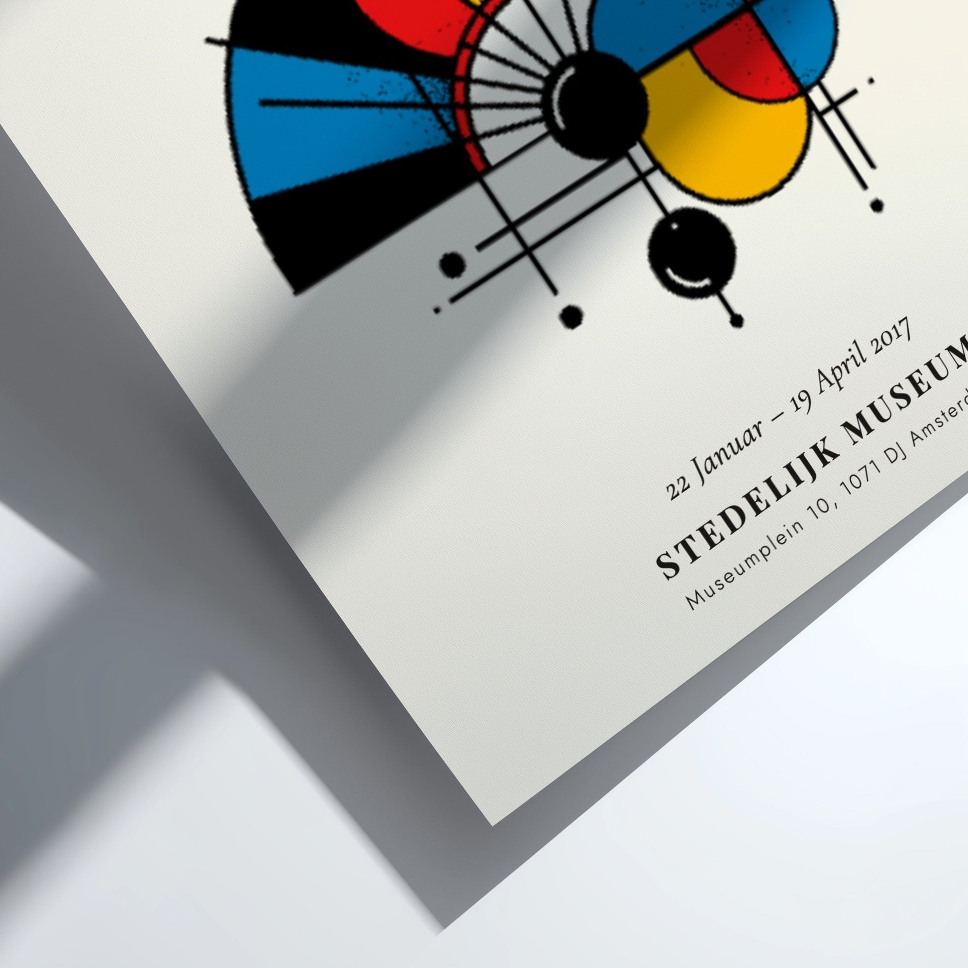 Kandinsky inspired poster featuring abstract shapes and vibrant colors in a modern design