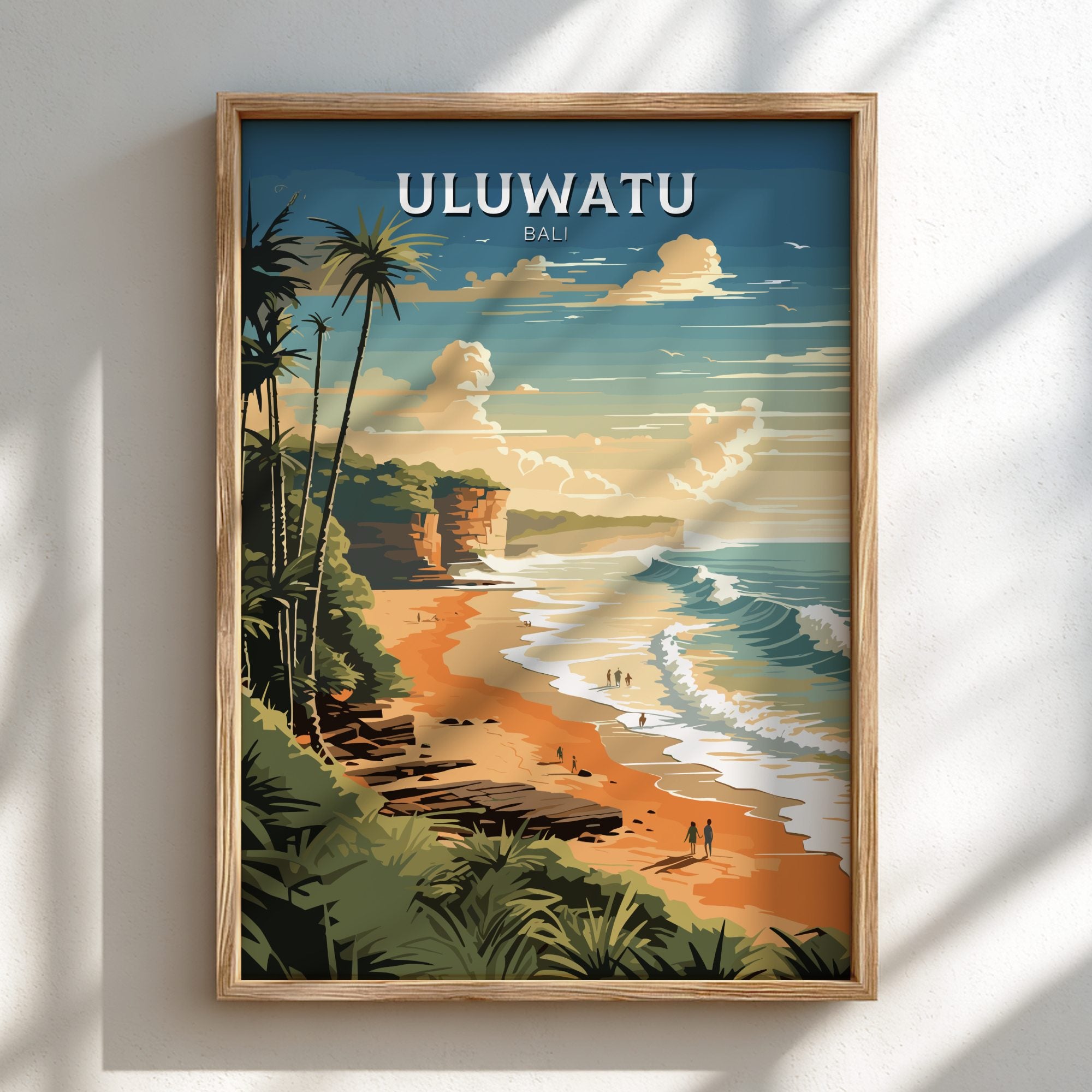 Asian ULUWATU TRAVEL POSTER - RETRO BALI ART