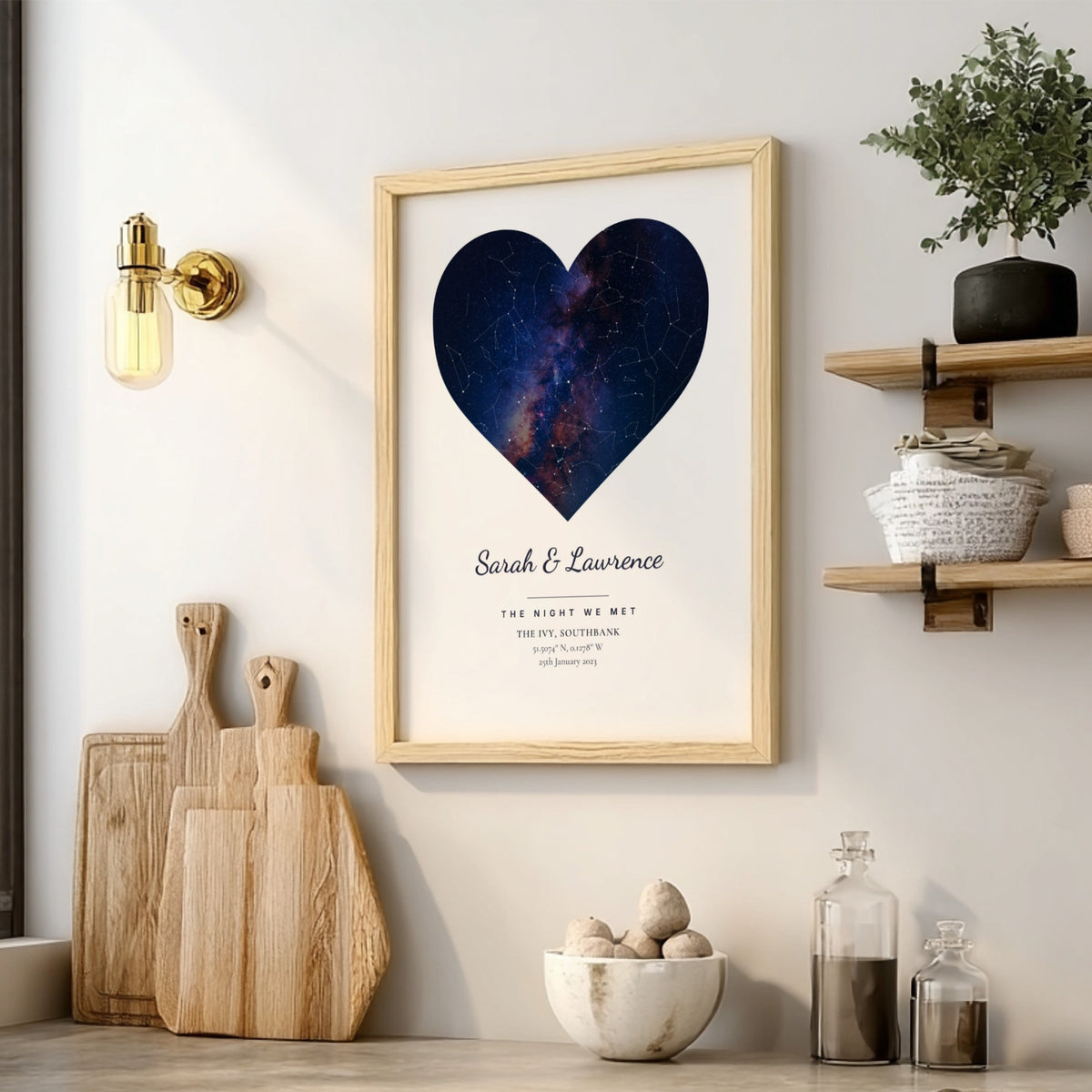 Personalised Heart Shaped Star Map Poster