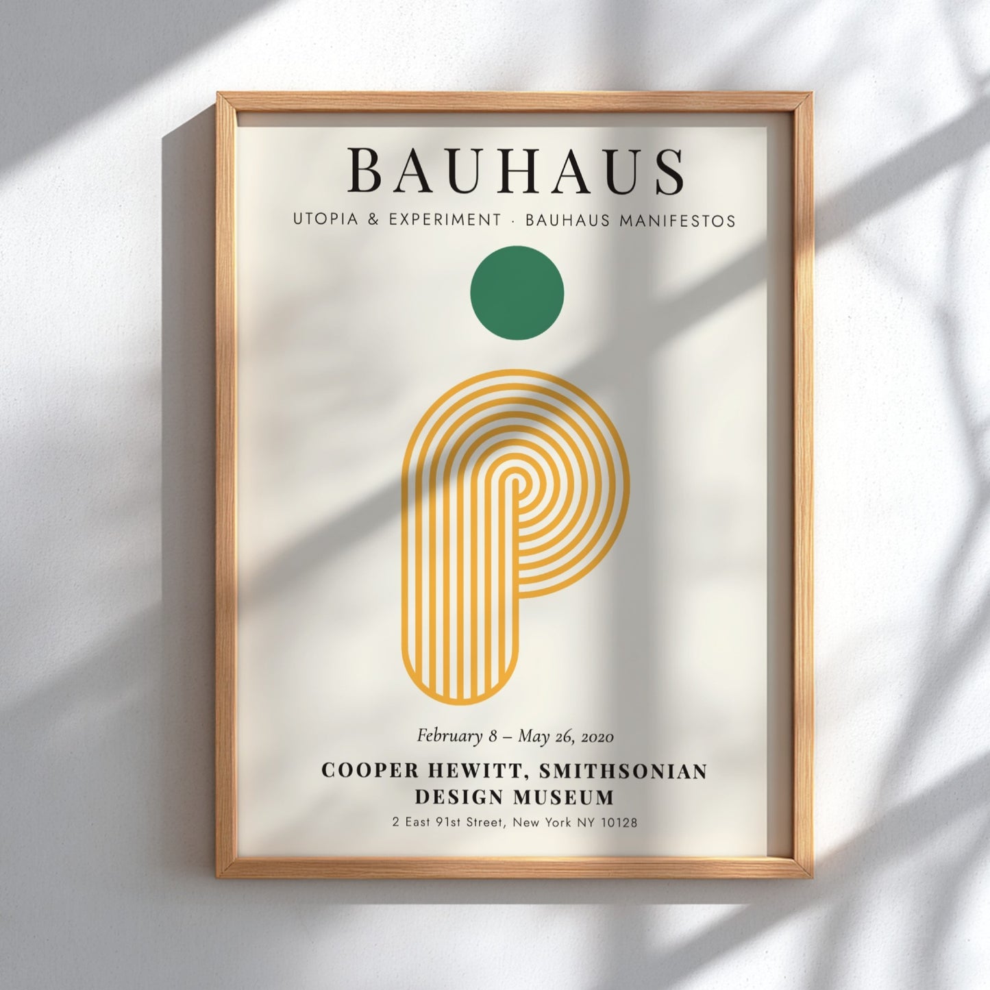 Bauhaus poster featuring geometric shapes and vibrant colors, modern design wall art