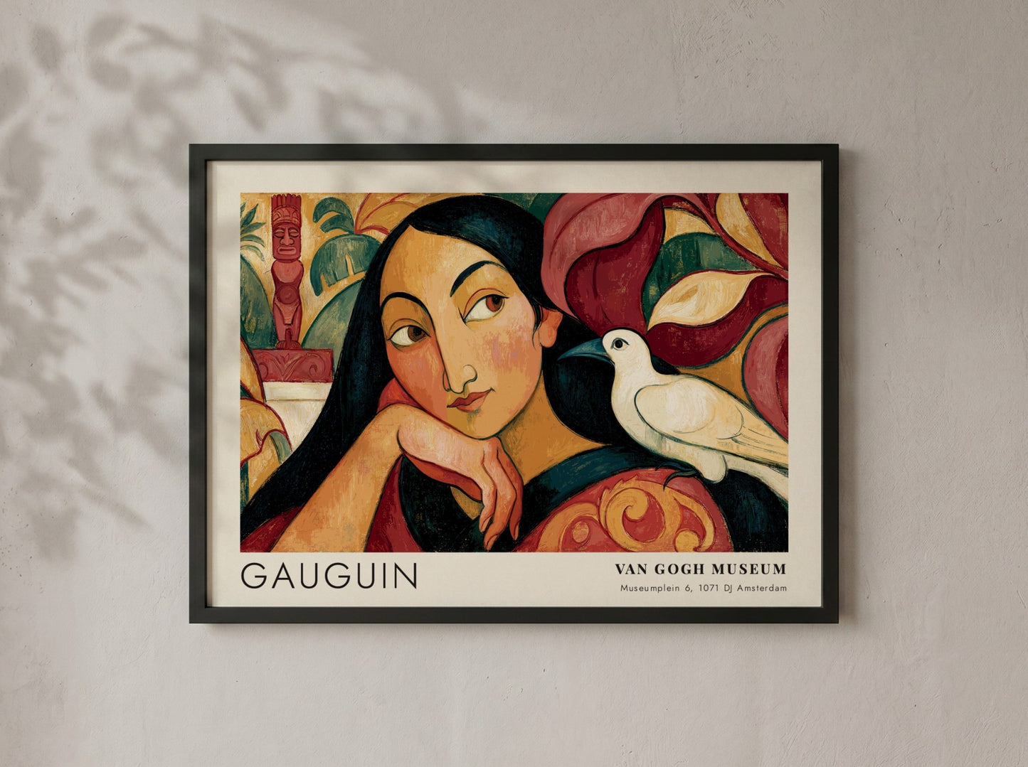 Wall art poster of Paul Gauguin Vairumati featuring a woman and white bird.