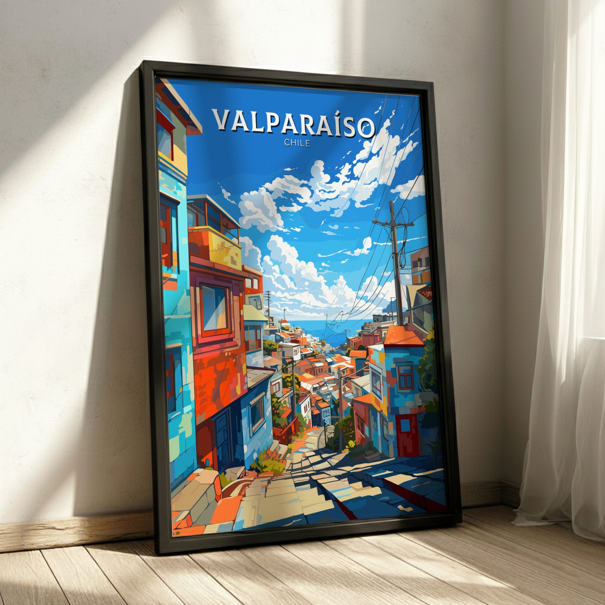 South America VALPARAISO POSTER - CHILE TRAVEL WALL ART