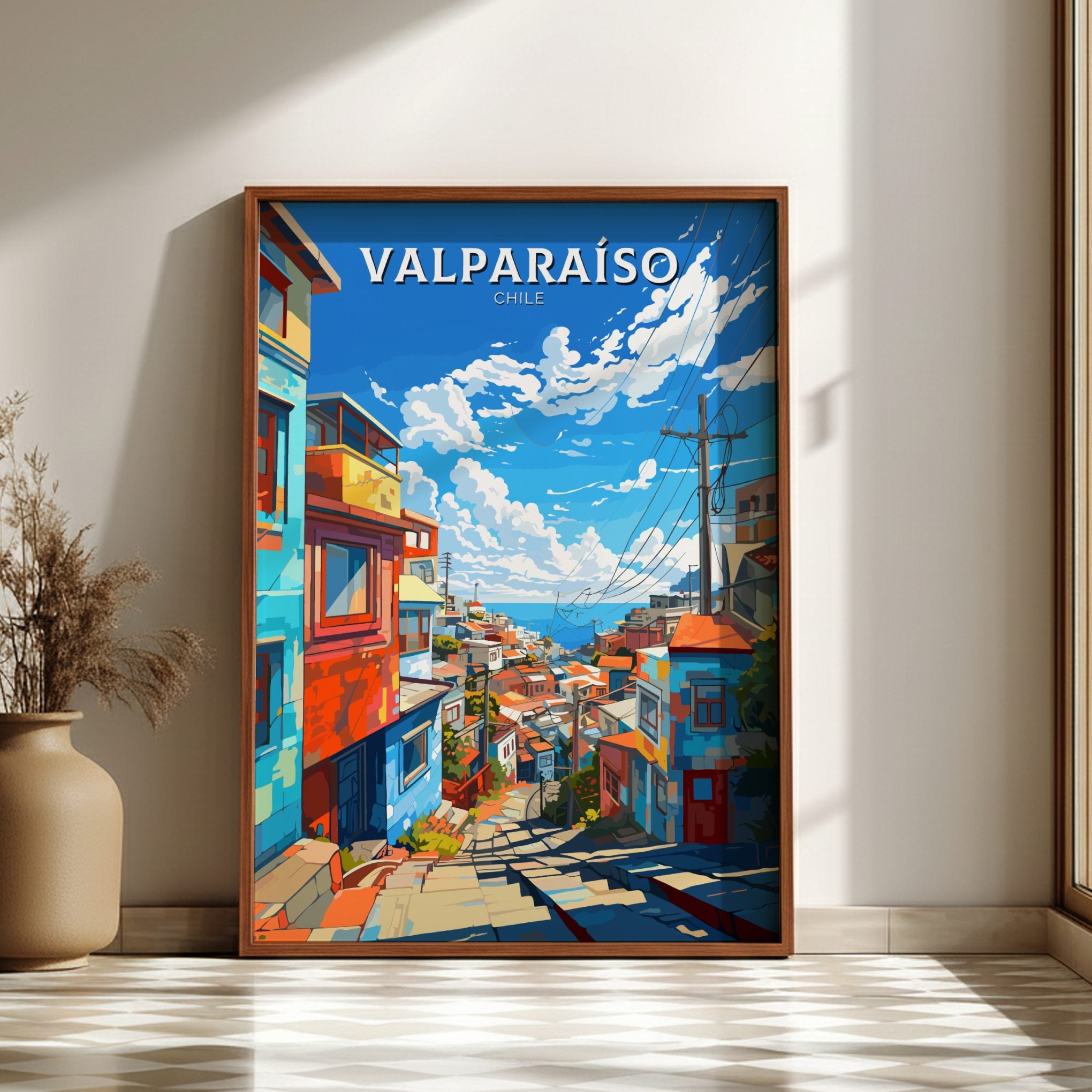 South America VALPARAISO POSTER - CHILE TRAVEL WALL ART