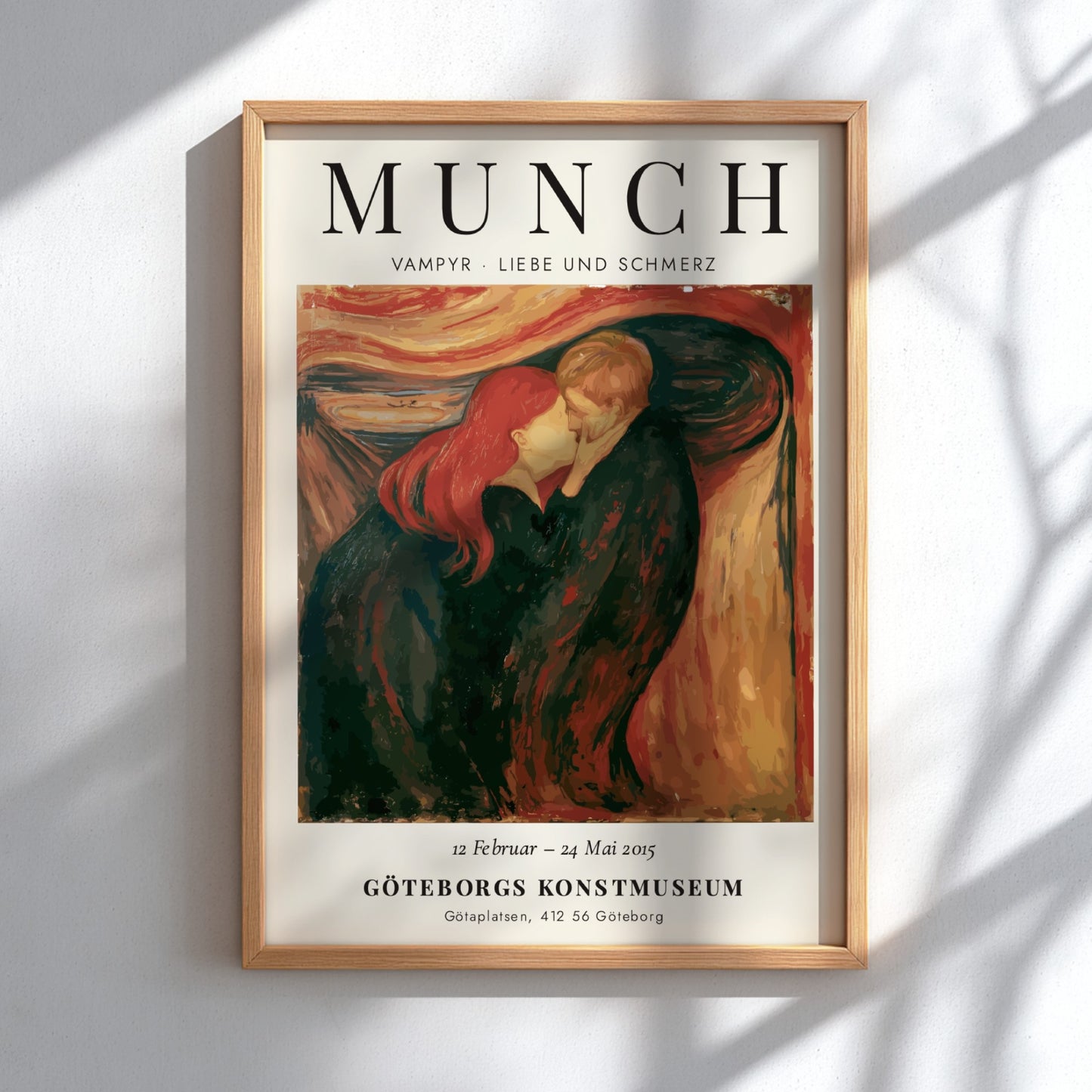 Edvard Munch poster featuring Vampyr - Liebe und Schmerz with bold colors and emotional expressions