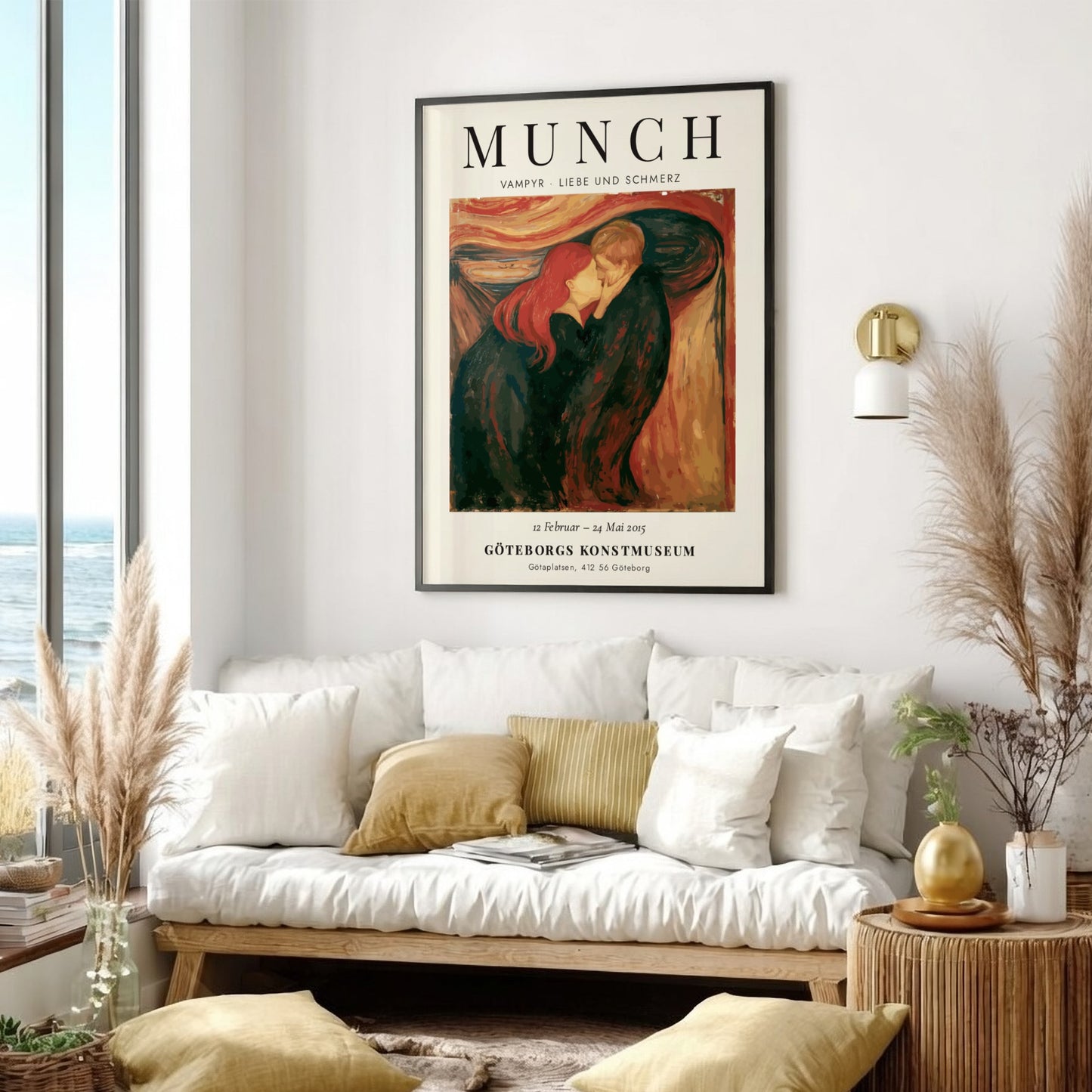 Edvard Munch poster featuring Vampyr - Liebe und Schmerz with bold colors and emotional expressions