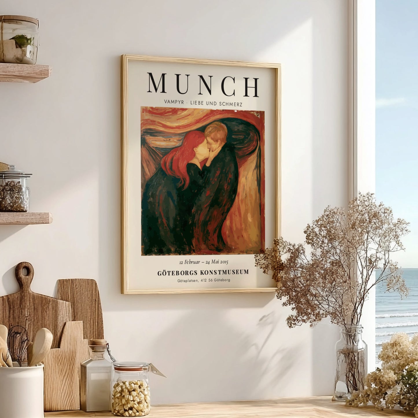 Edvard Munch poster featuring Vampyr - Liebe und Schmerz with bold colors and emotional expressions