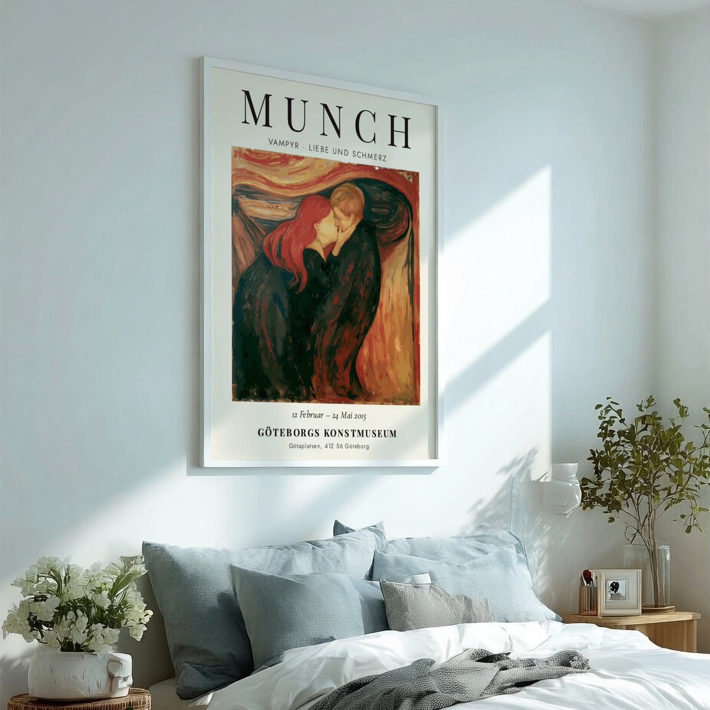 Edvard Munch poster featuring Vampyr - Liebe und Schmerz with bold colors and emotional expressions