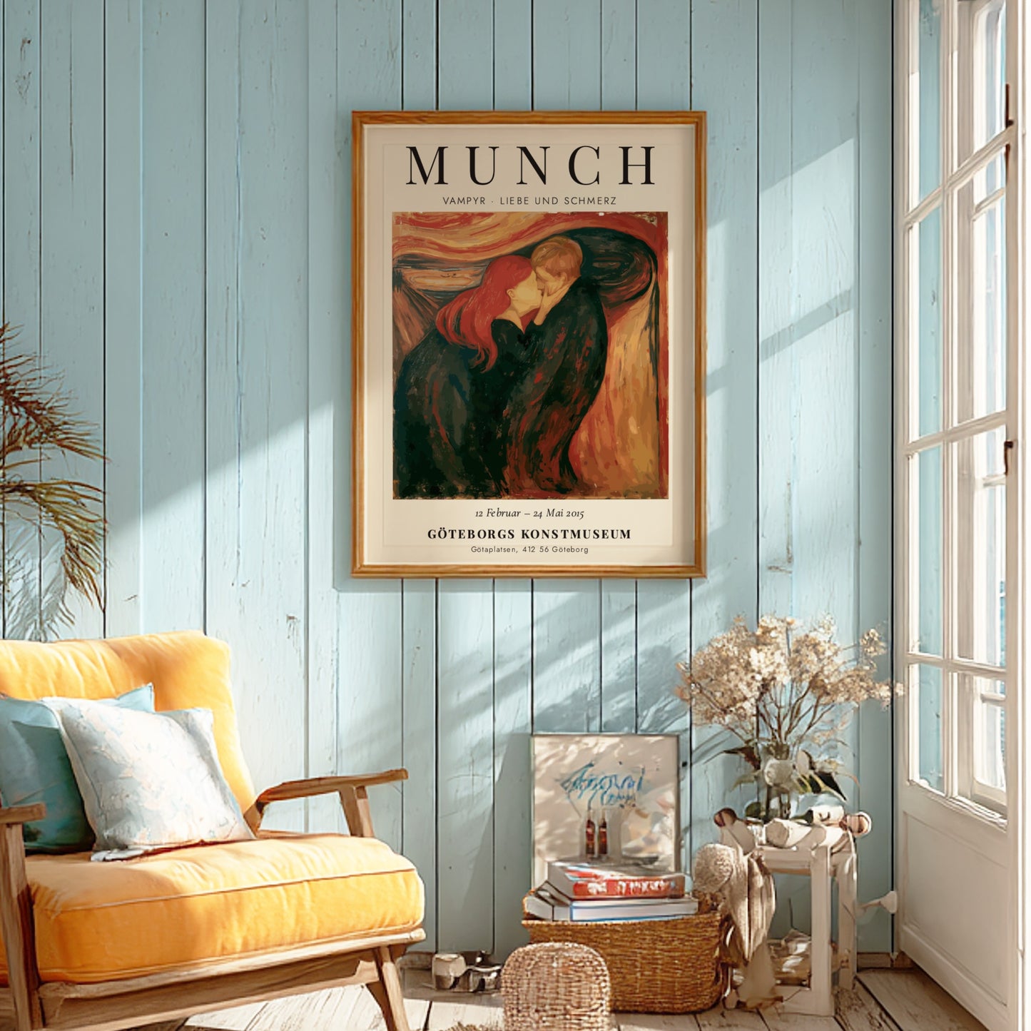Edvard Munch poster featuring Vampyr - Liebe und Schmerz with bold colors and emotional expressions