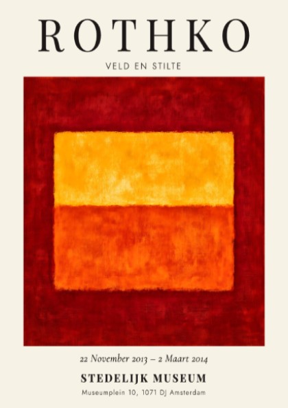 Wall art poster featuring Mark Rothko Veld en Stilte abstract red and orange squares