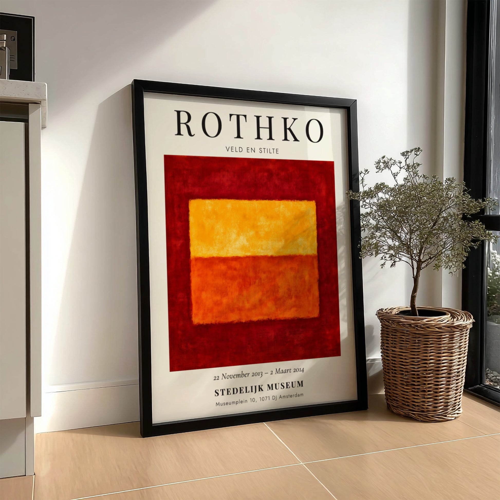 Wall art poster featuring Mark Rothko Veld en Stilte abstract red and orange squares
