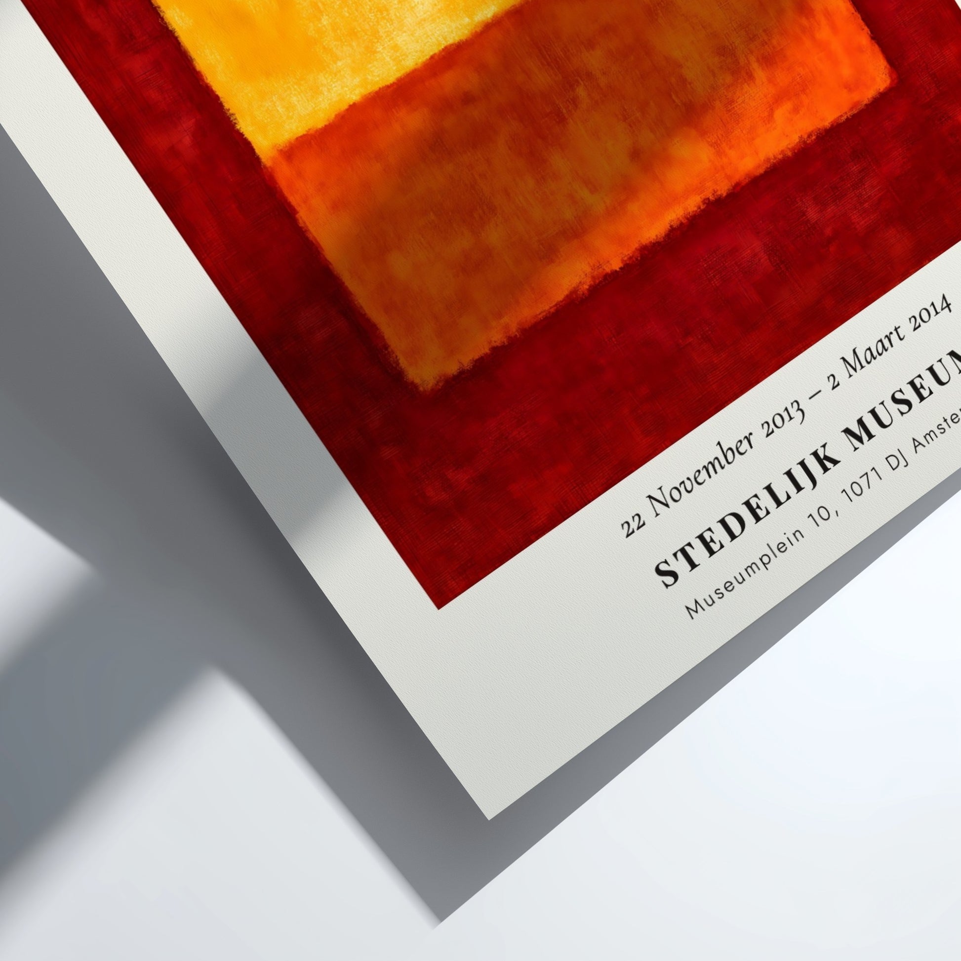 Wall art poster featuring Mark Rothko Veld en Stilte abstract red and orange squares