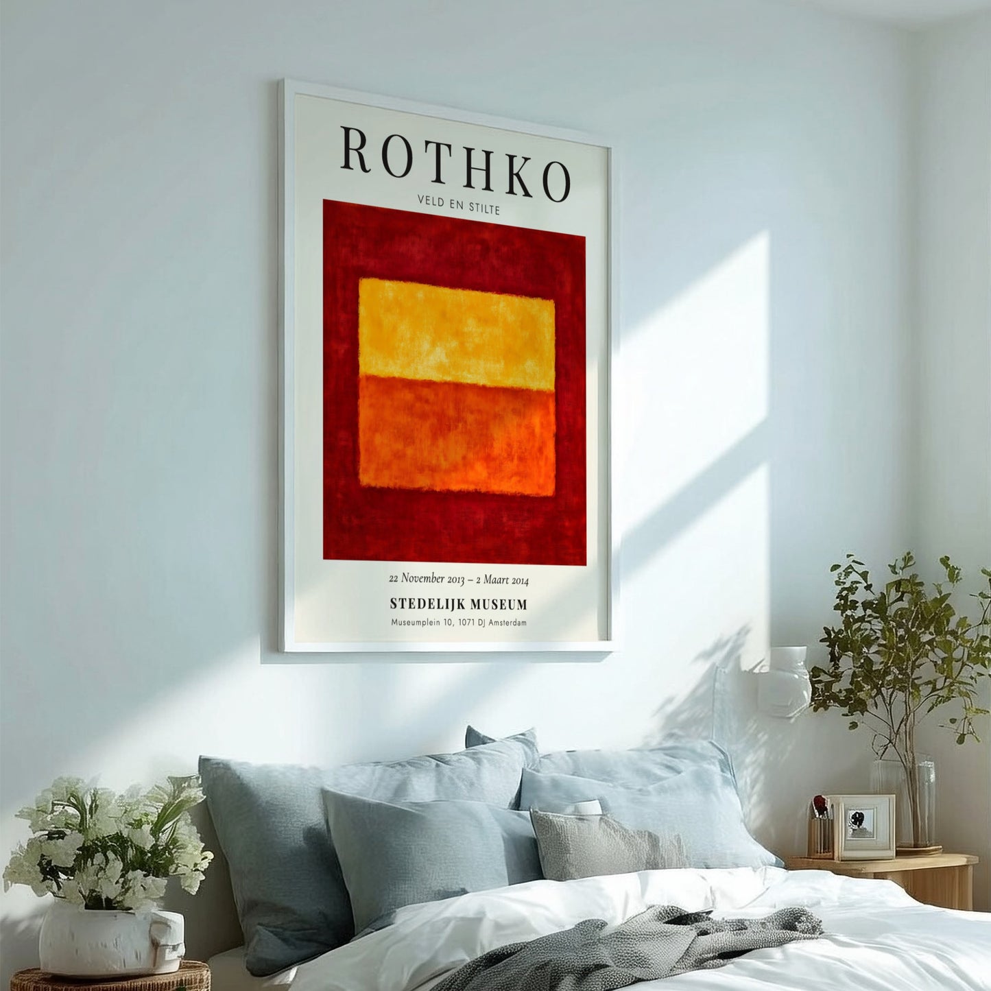Wall art poster featuring Mark Rothko Veld en Stilte abstract red and orange squares
