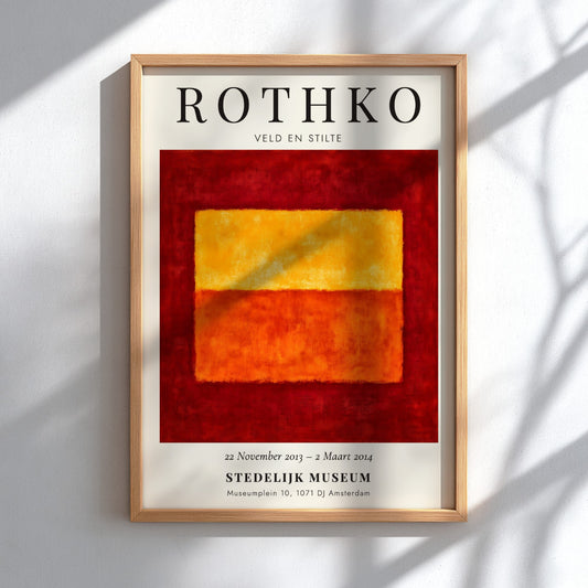 Wall art poster featuring Mark Rothko Veld en Stilte abstract red and orange squares