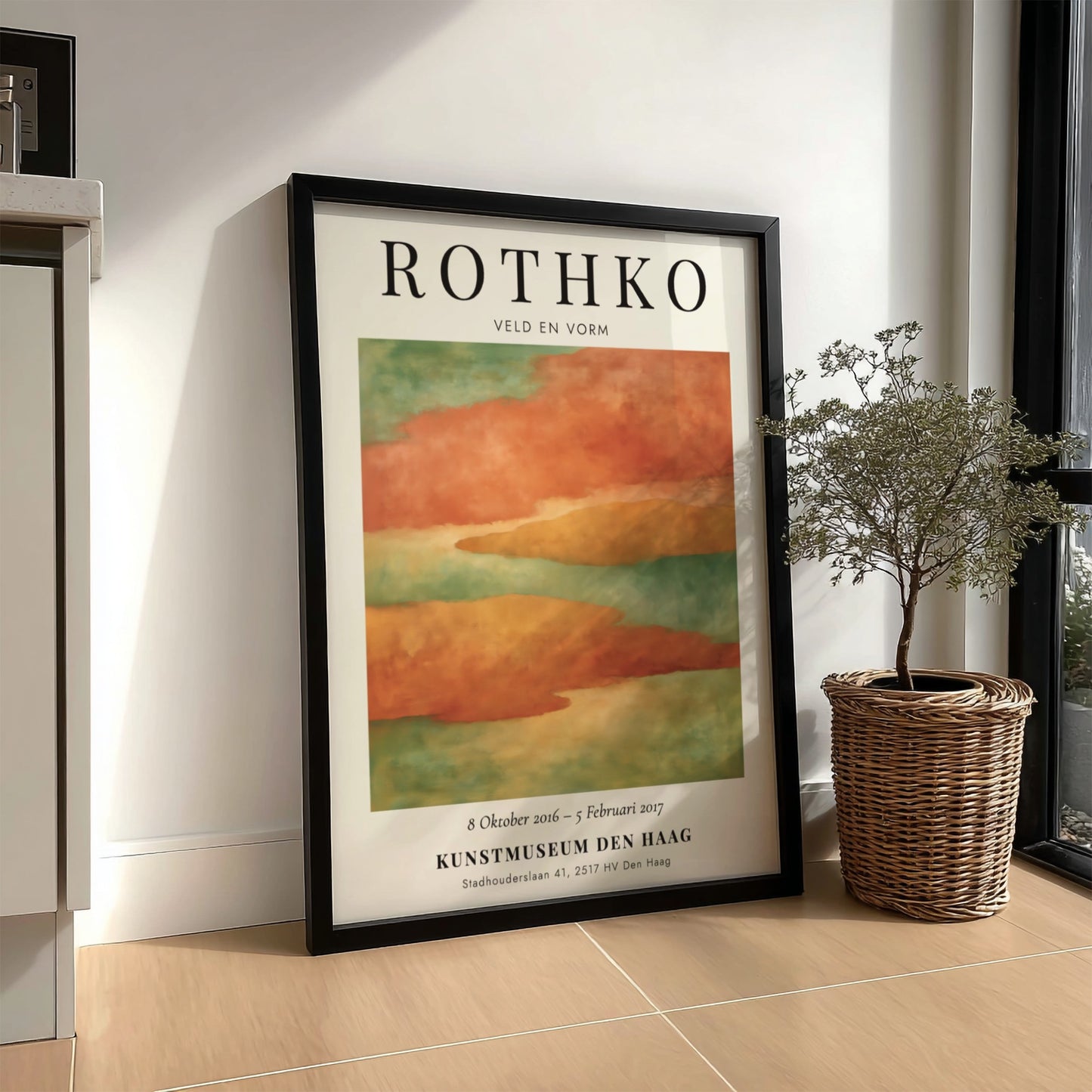 Wall art poster featuring Mark Rothko Veld En Vorm with soft orange and green