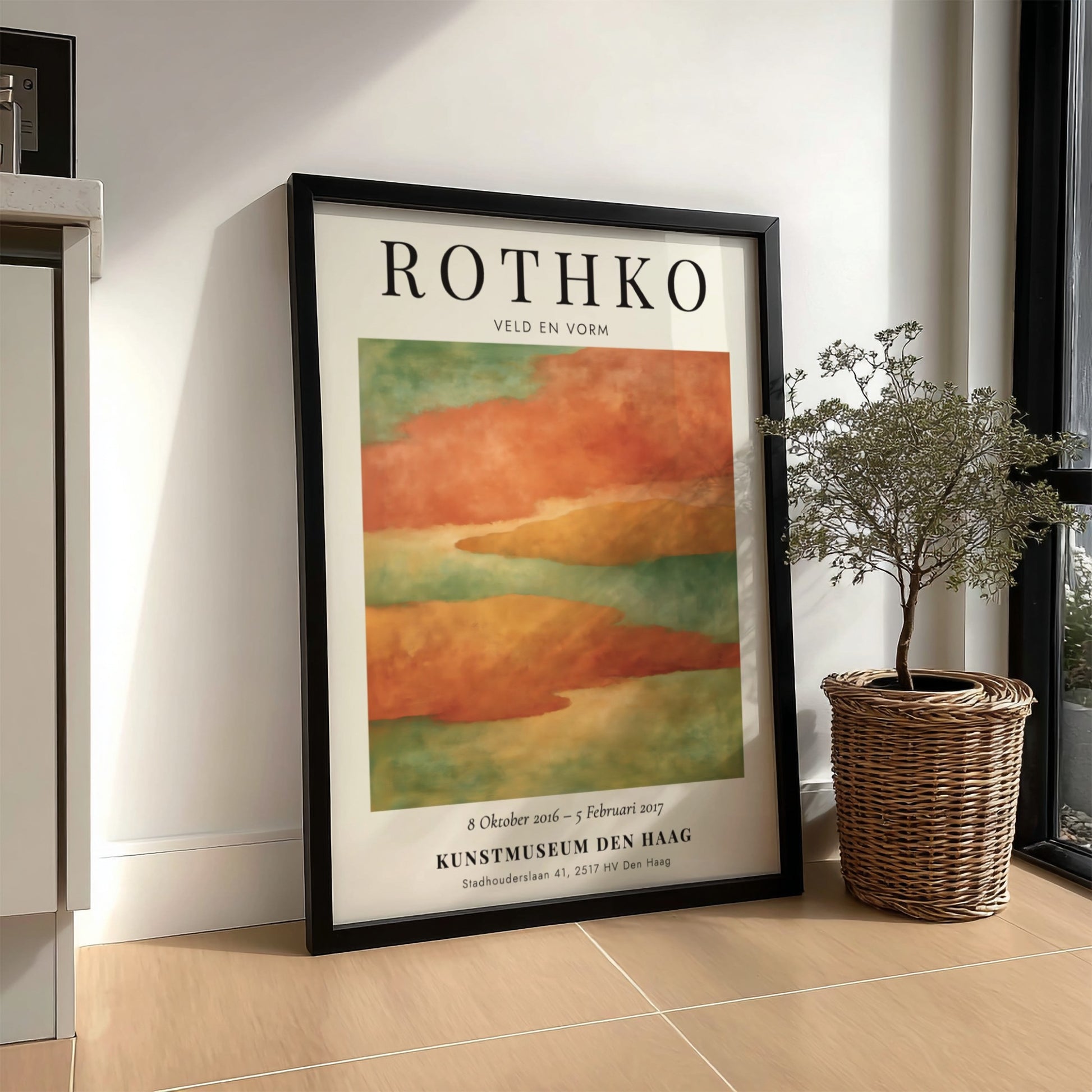 Wall art poster featuring Mark Rothko Veld En Vorm with soft orange and green