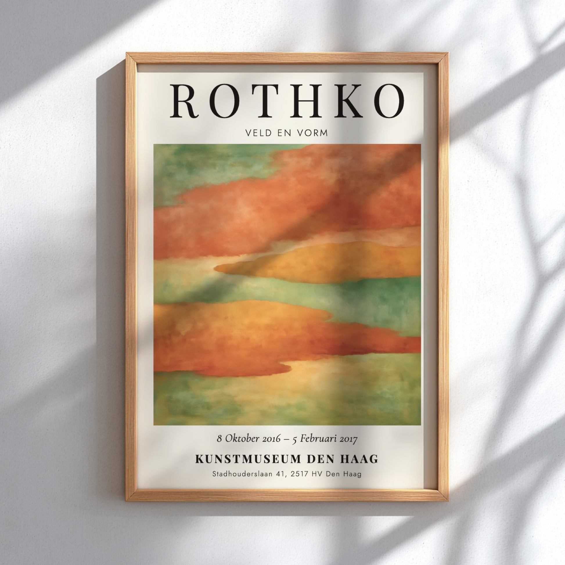 Wall art poster featuring Mark Rothko Veld En Vorm with soft orange and green