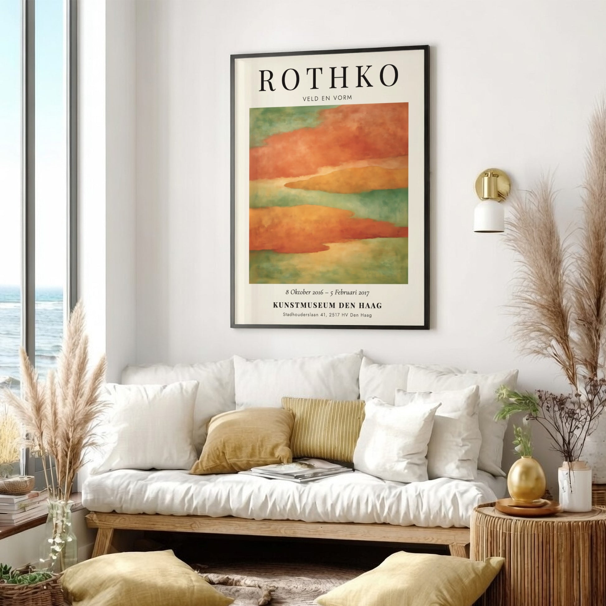 Wall art poster featuring Mark Rothko Veld En Vorm with soft orange and green