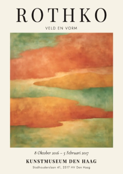 Wall art poster featuring Mark Rothko Veld En Vorm with soft orange and green