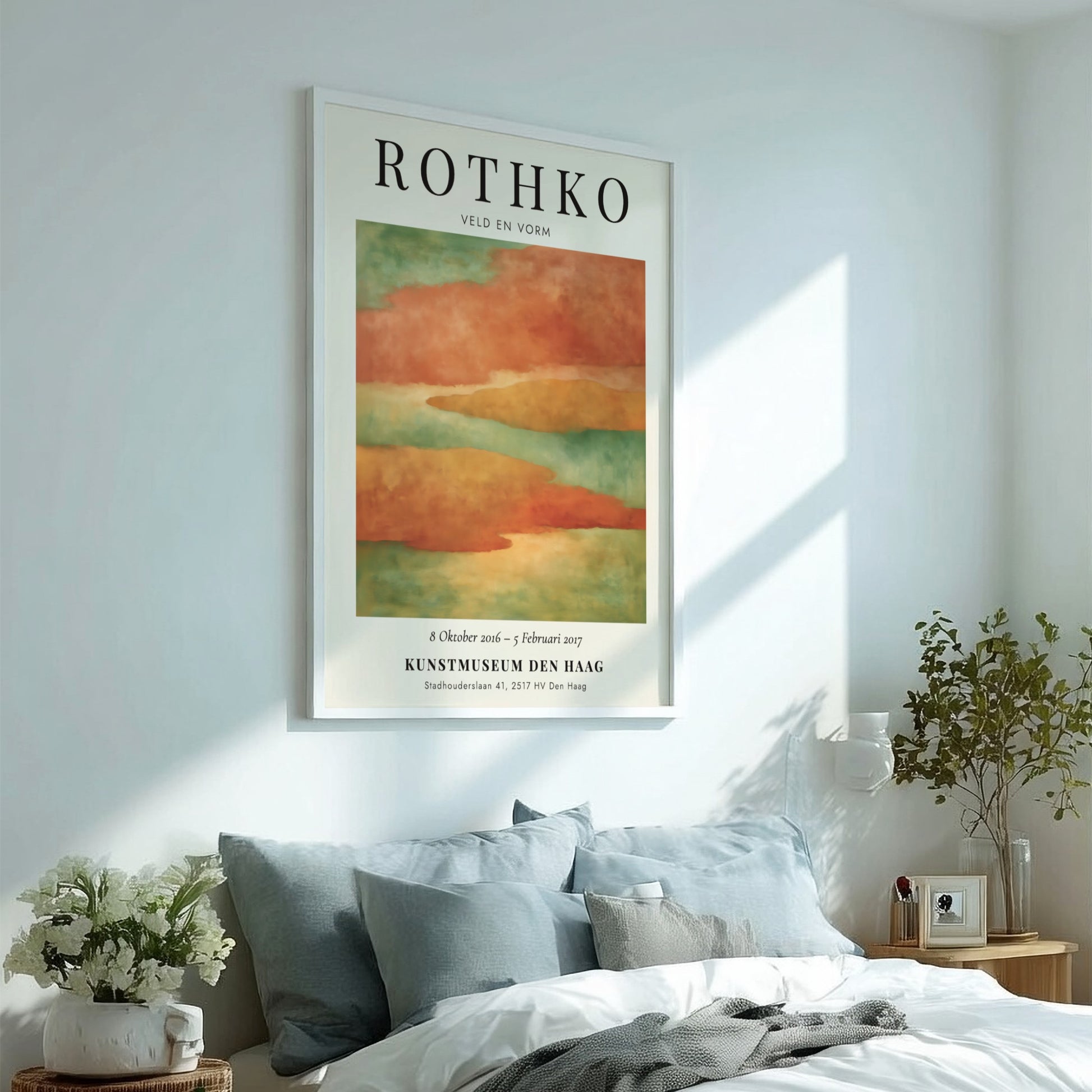 Wall art poster featuring Mark Rothko Veld En Vorm with soft orange and green