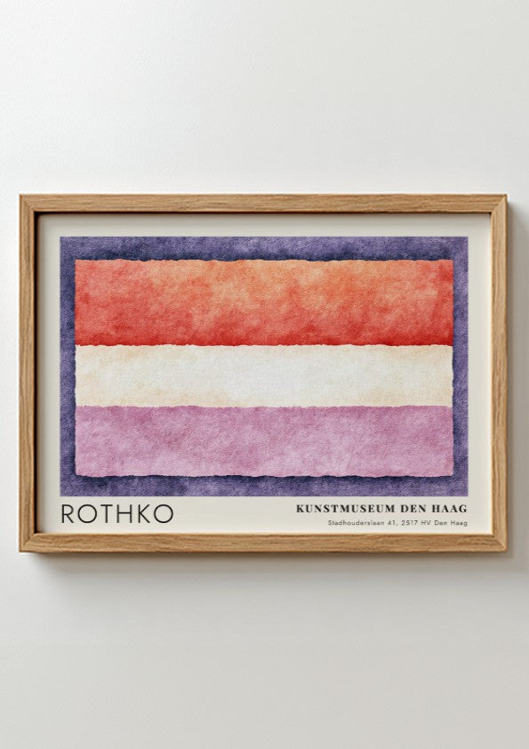 Wall art poster of Mark Rothko Veld en Vorm exhibition print in wooden frame
