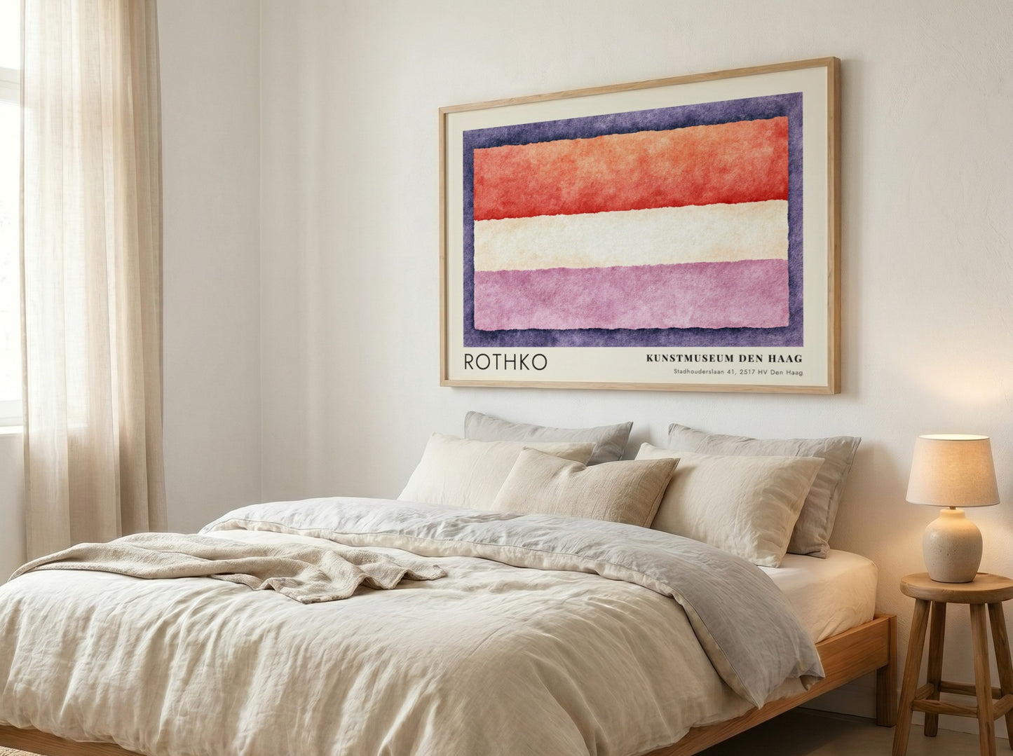 Wall art poster of Mark Rothko Veld en Vorm exhibition print in wooden frame